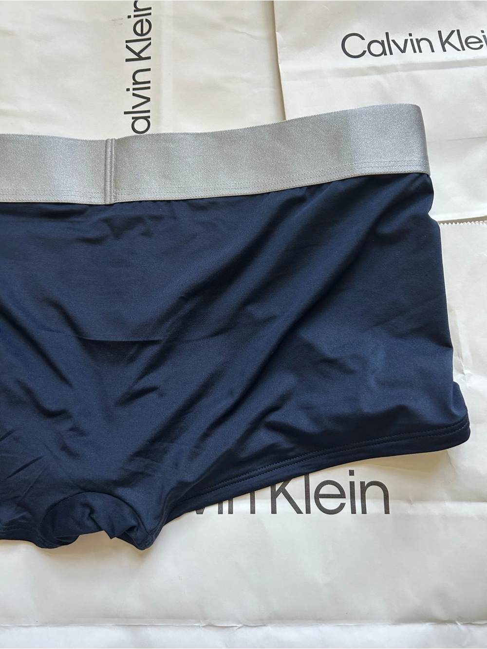 Calvin Klein Men Microfiber Stretch steel low rise trunks dark blue/ navy new - Picture 15 of 16